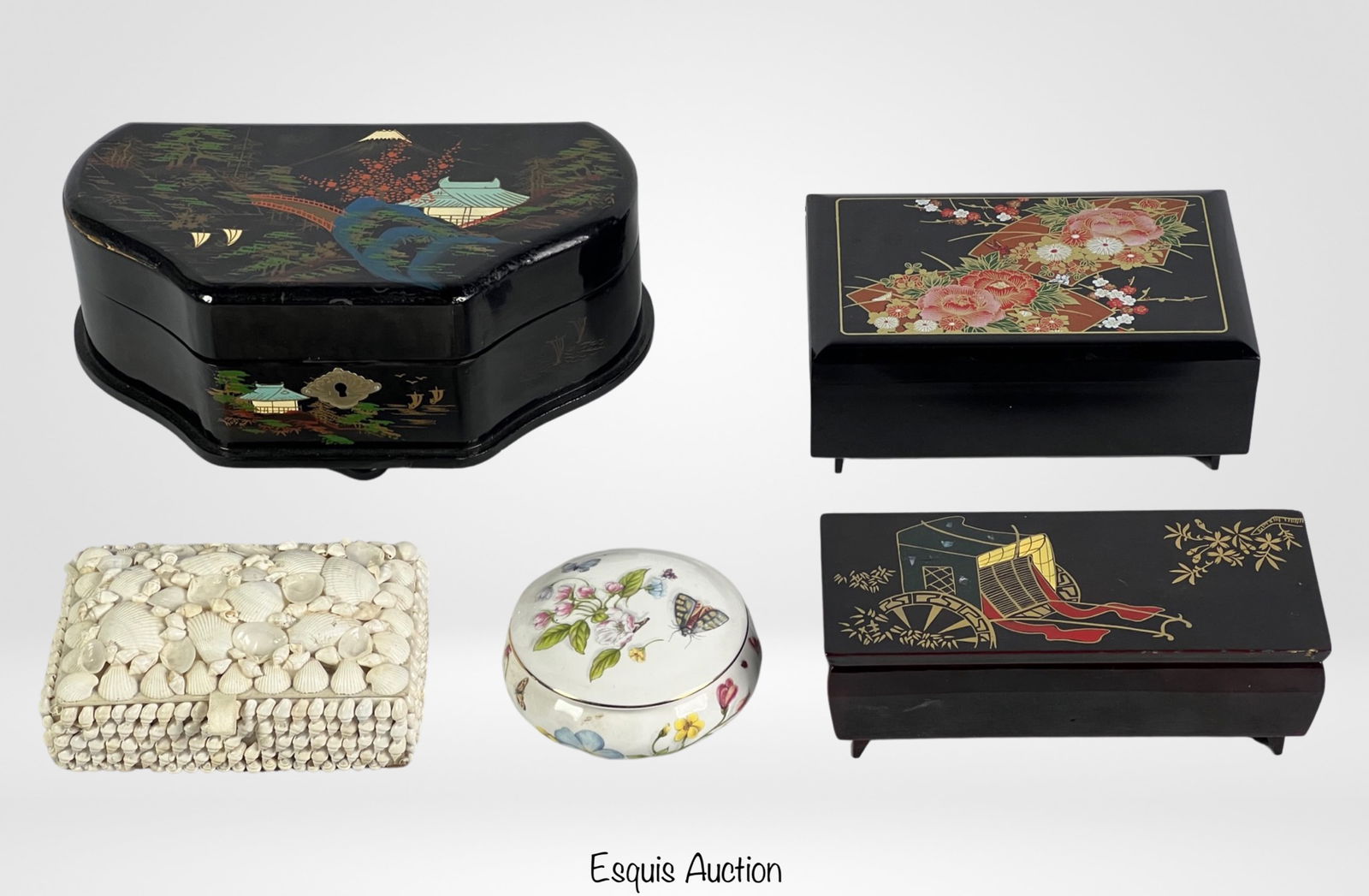 Vintage apanese Lacquerware Jewelry Music Boxes & (1 of 14)