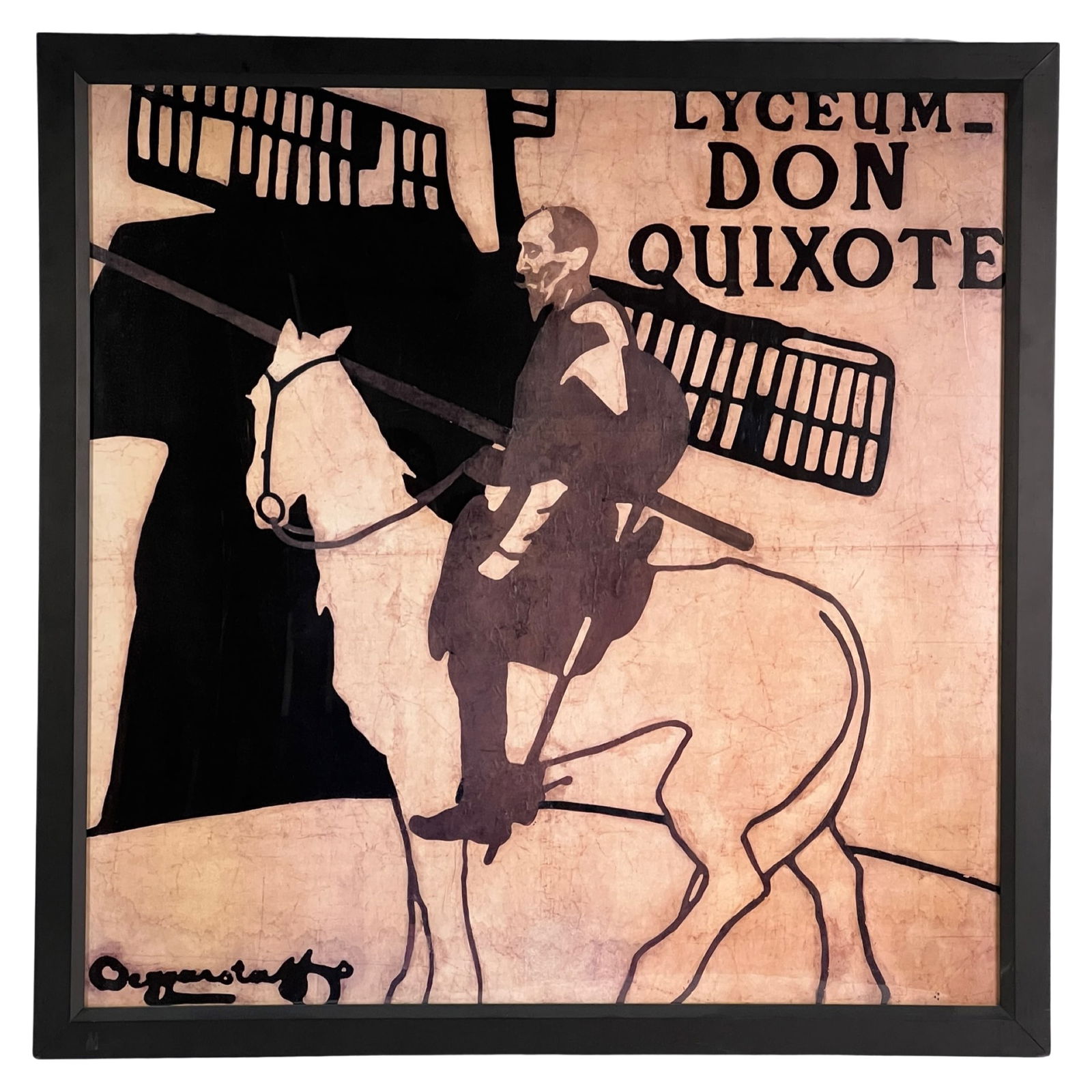 Beggarstaff's Lyceum Don Quixote 1897 Play Poster: The Lyceum Theatre's "Don Quixote" poster, part of the "Les Maitre de l'Affiche" series, is a striking and iconic piece of theater memorabilia. Created by the renowned artistic duo, Sir William Nichol