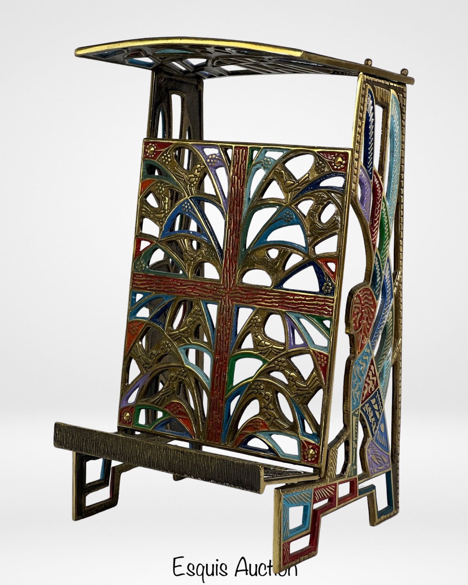 Solid Brass Enamel Judaica Torrah Book Stand (1 of 5)