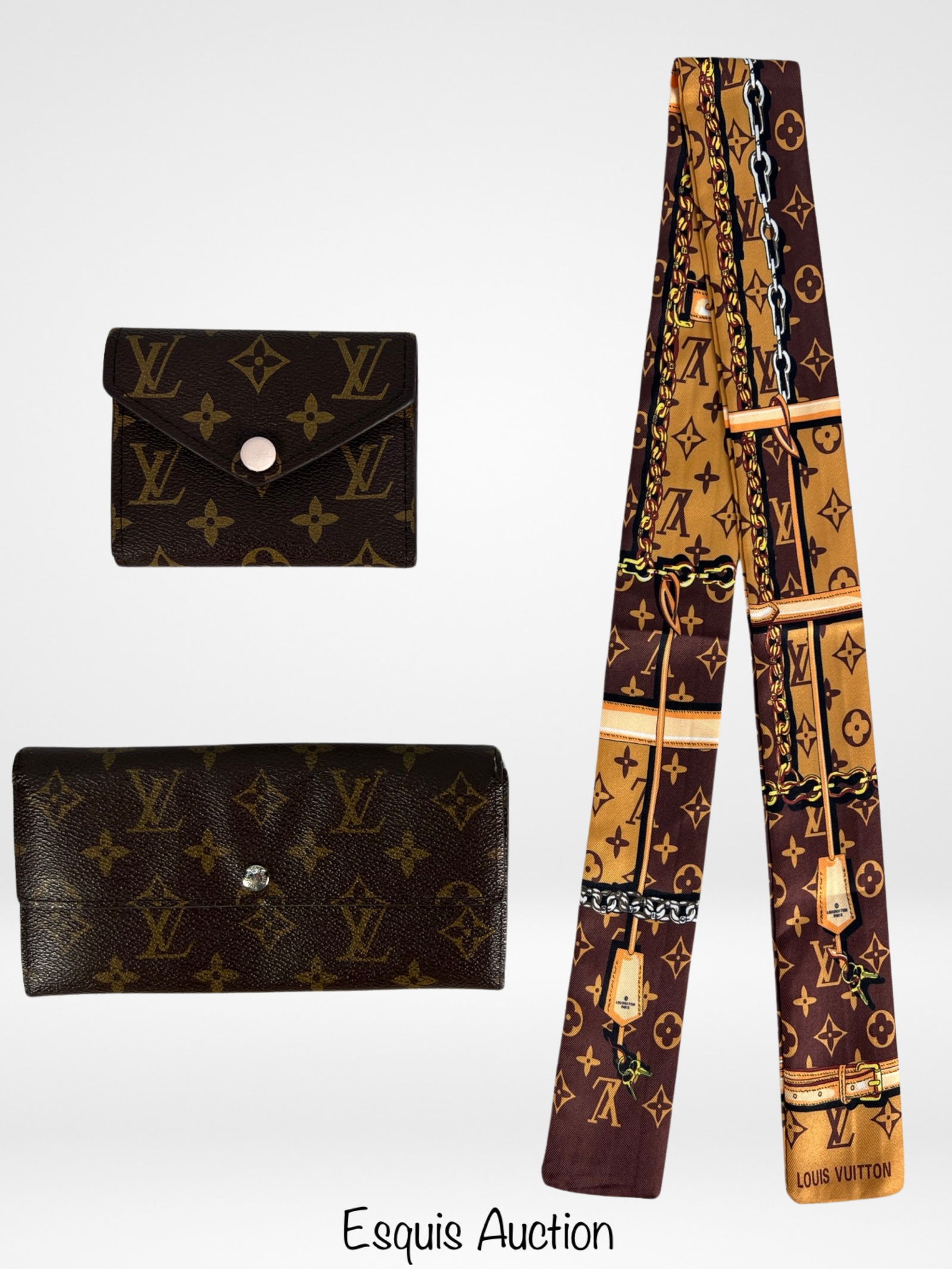 Lady's Monogram Wallets & Confidential Purse Scarf (1 of 6)