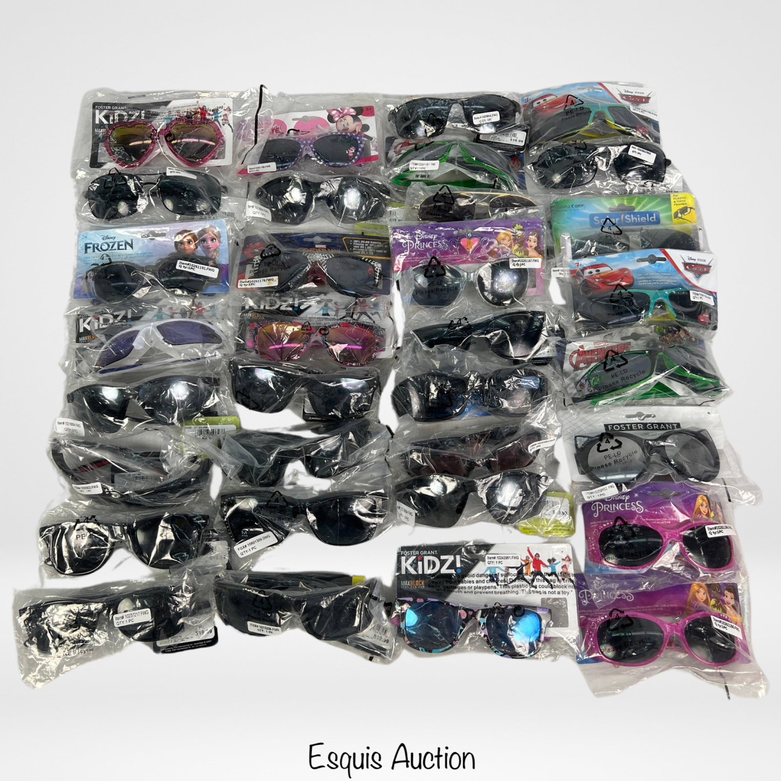 Assortment of New mostly Kids Sunglasses- Disney: Assortment of New mostly Kids Sunglasses including Disney and Superhero.