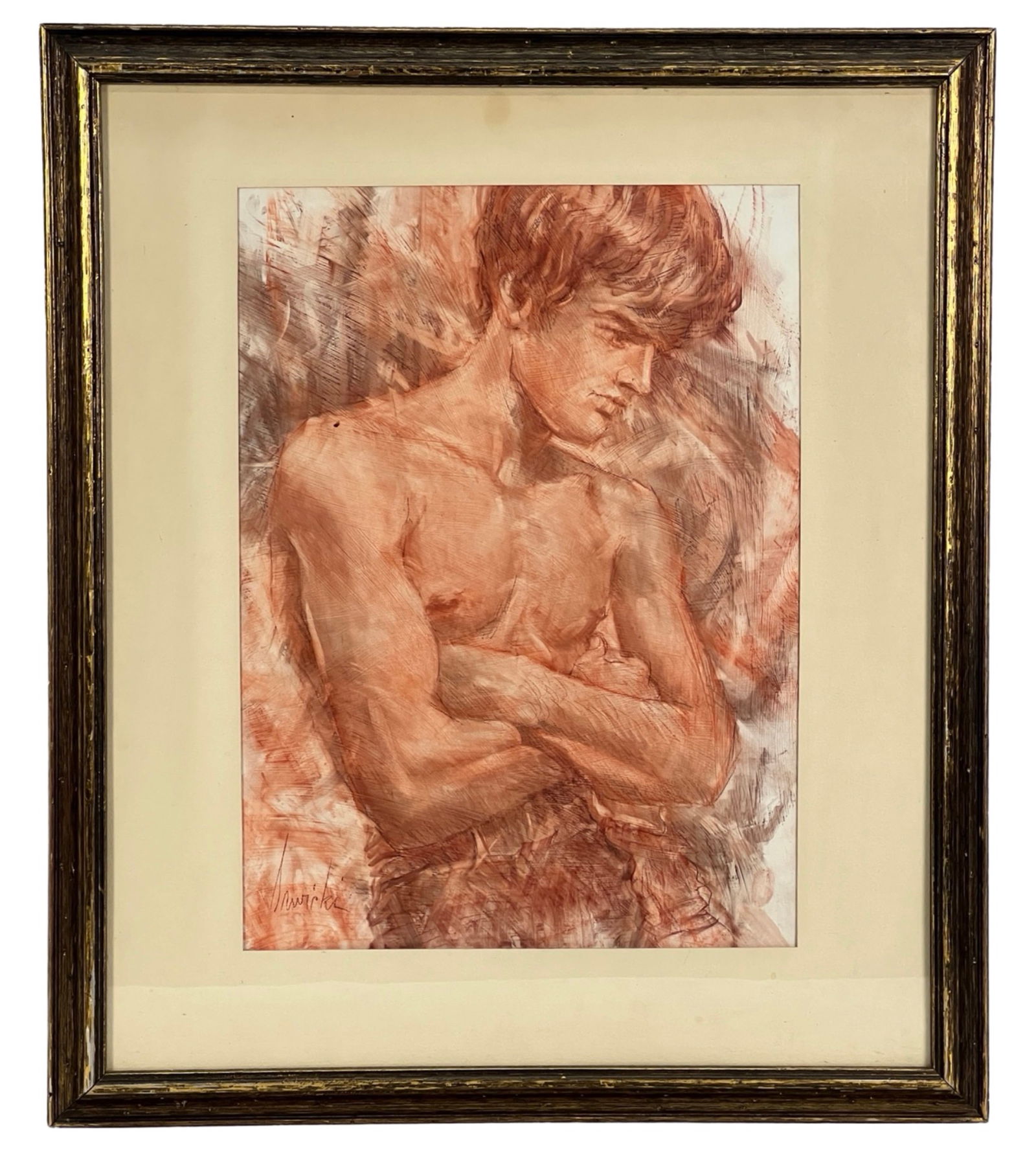 William (Bill) Sawicki- Male Figure Conte Painting (1 of 4)