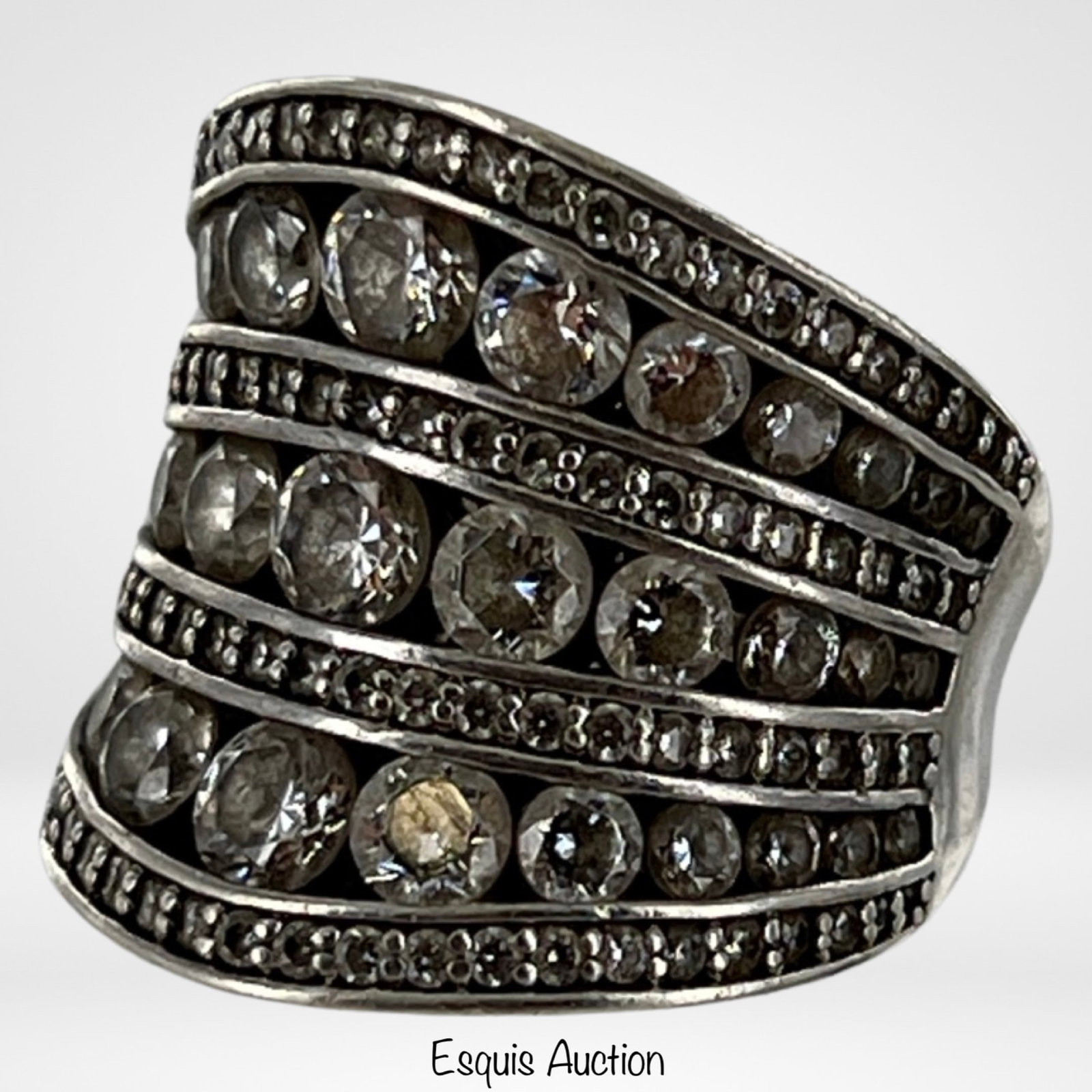 Elegant Lady's Sterling Silver Ring with Stones (1 of 5)