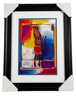 Michael Jordan- Fine Art Lithograph by Peter Max: Step into the world of basketball greatness with "Michael Jordan: The Last Shot" fine art lithograph by renowned artist Peter Max, created in 1999. This exceptional piece captures the iconic Michael J