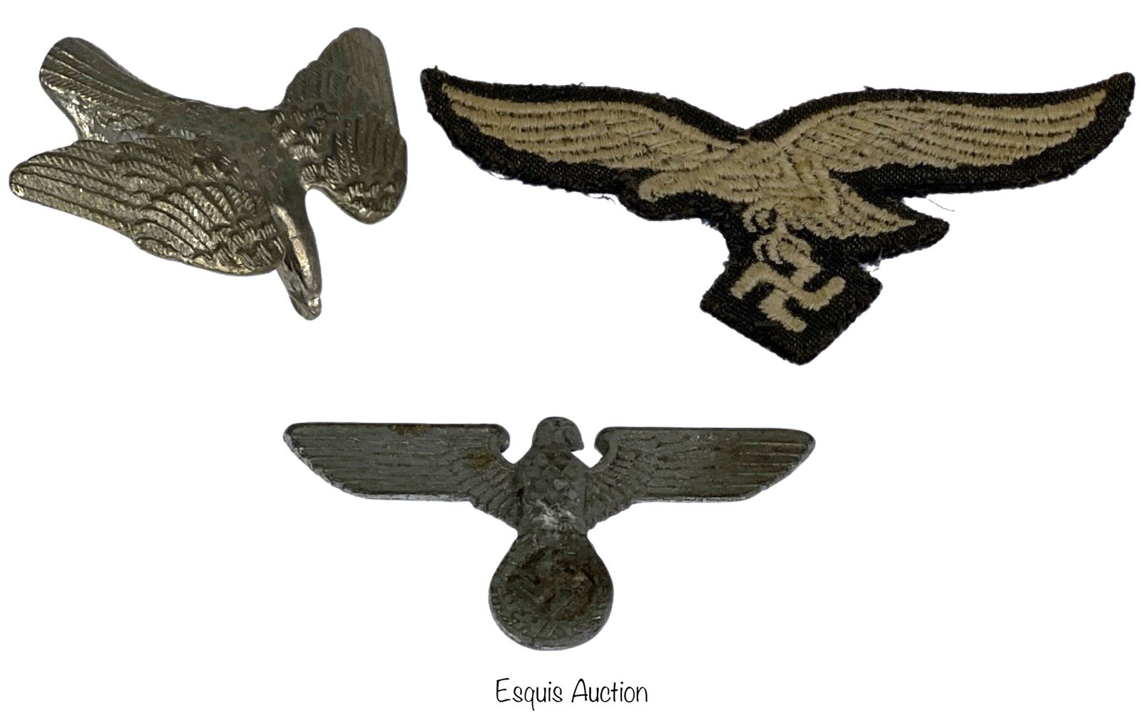 WWII German Military Insignia- Cap Eagle & Patch (1 of 7)