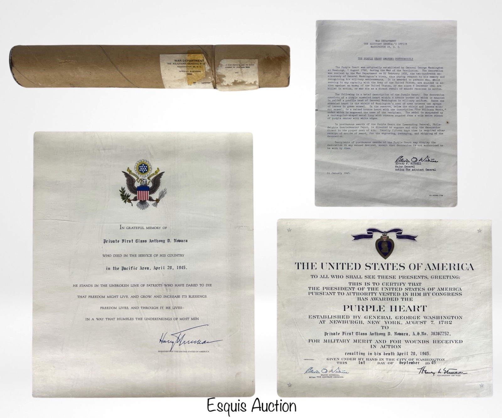 WWII Presidential Letter to Family of Fallen Hero (1 of 7)