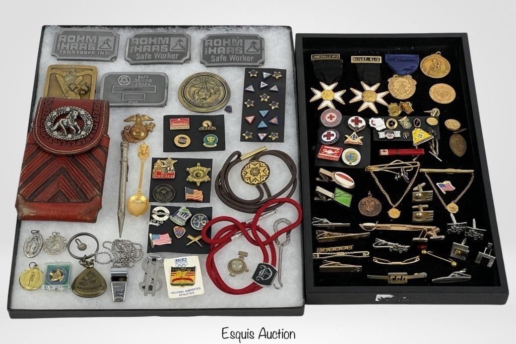 Gentlemen's Lot- Belt Buckles, Pins, Cufflinks, Md (1 of 7)