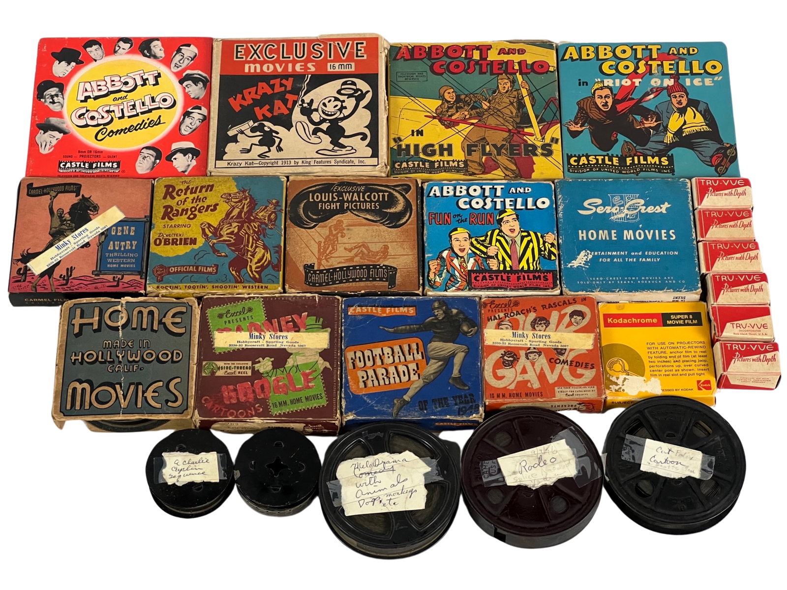 Collection of Vintage 16mm and Super 8 Movies: Step into the golden age of cinema with this extraordinary collection of vintage 16mm movies. Featuring timeless classics like Abbott & Costello, the whimsical adventures of Krazy Kat, the historic Lo