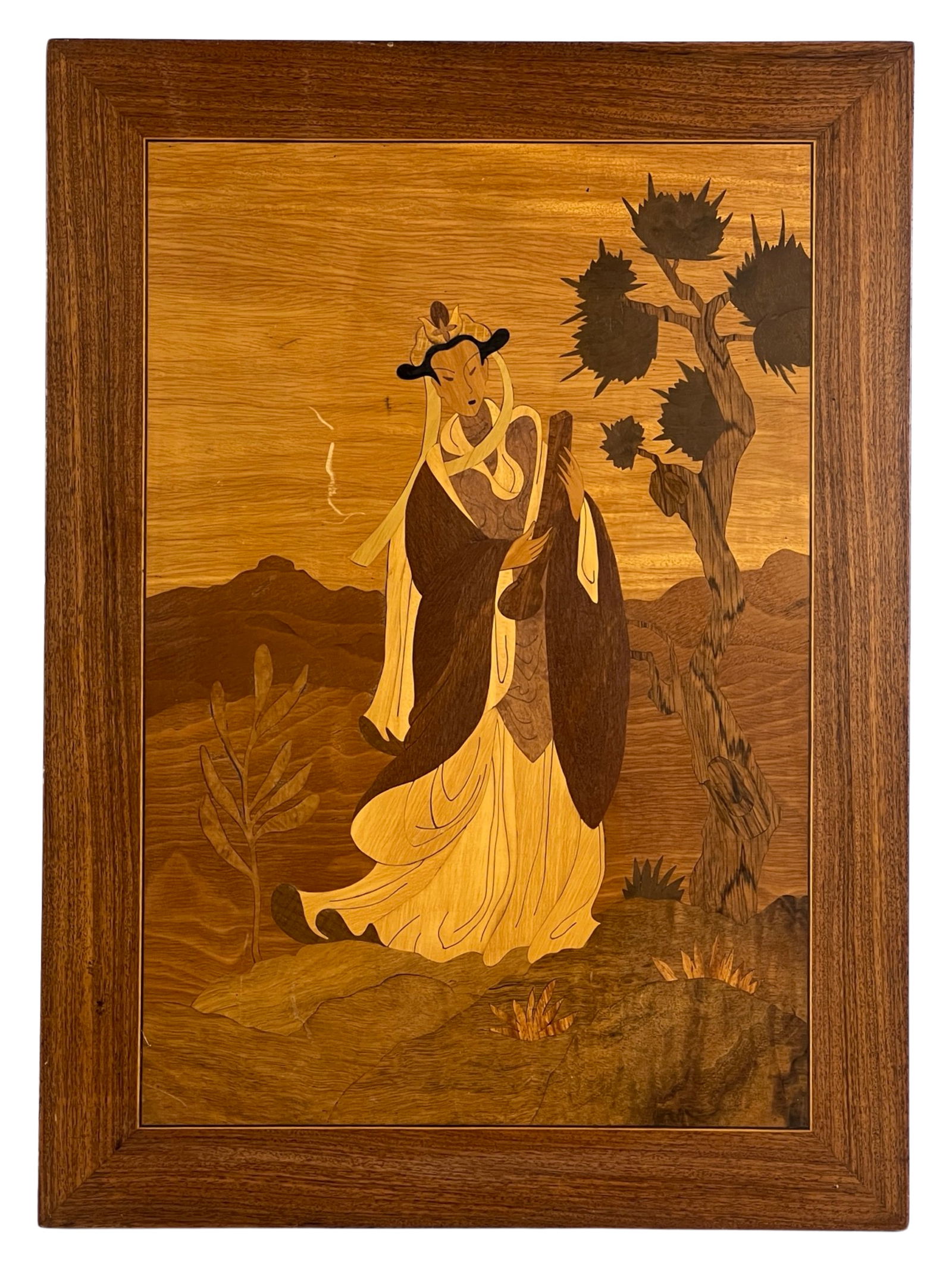 Vintage Oriental/ Asian Inlaid Wooden Wall Art (1 of 2)