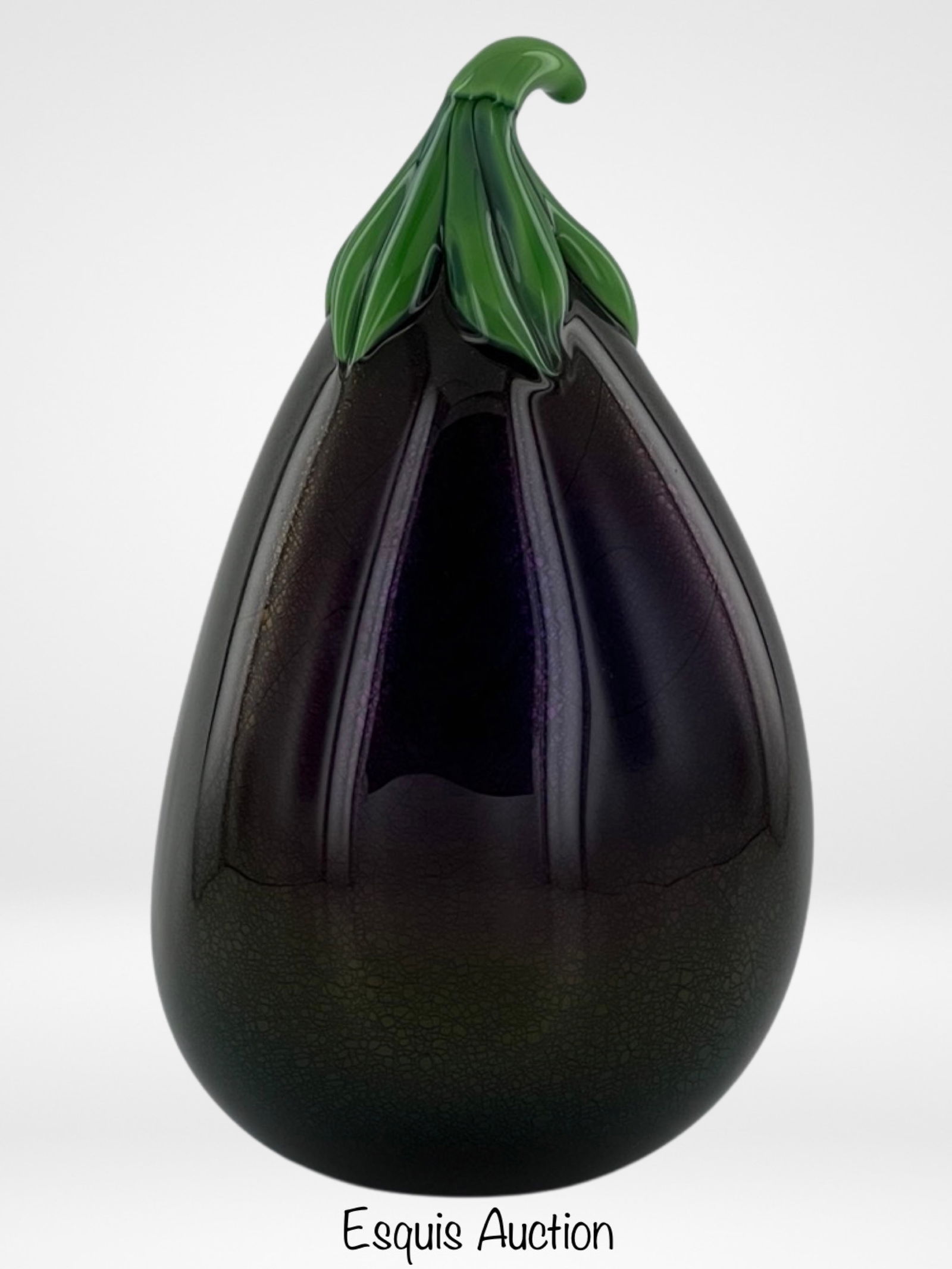 Orient & Flume Art Glass Eggplant LE Paperweight (1 of 6)