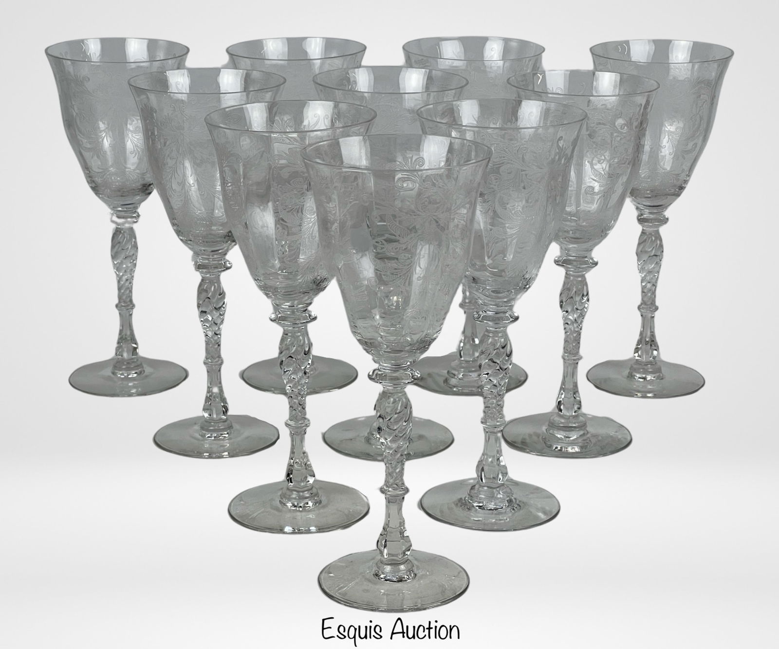 Tiffin-Franciscan Byzantine Water Goblet Glass Set (1 of 4)