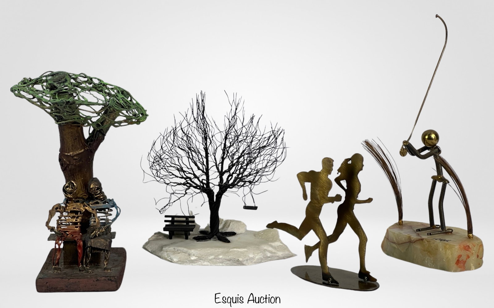 Group of Modernist Art Sculptures incl. Signed: Lot of Modernist Sculptures including signed. Highest is 10" tall. All appear to be in good condition.