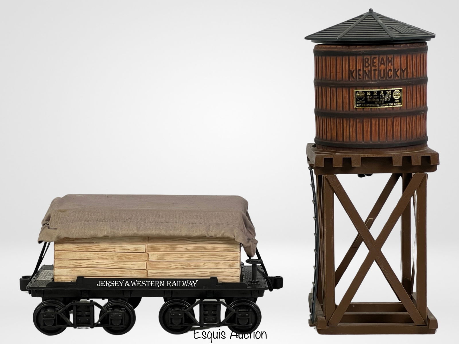 Jim Beam Whiskey Decanters- Lumber Tain Car & Wate (1 of 6)