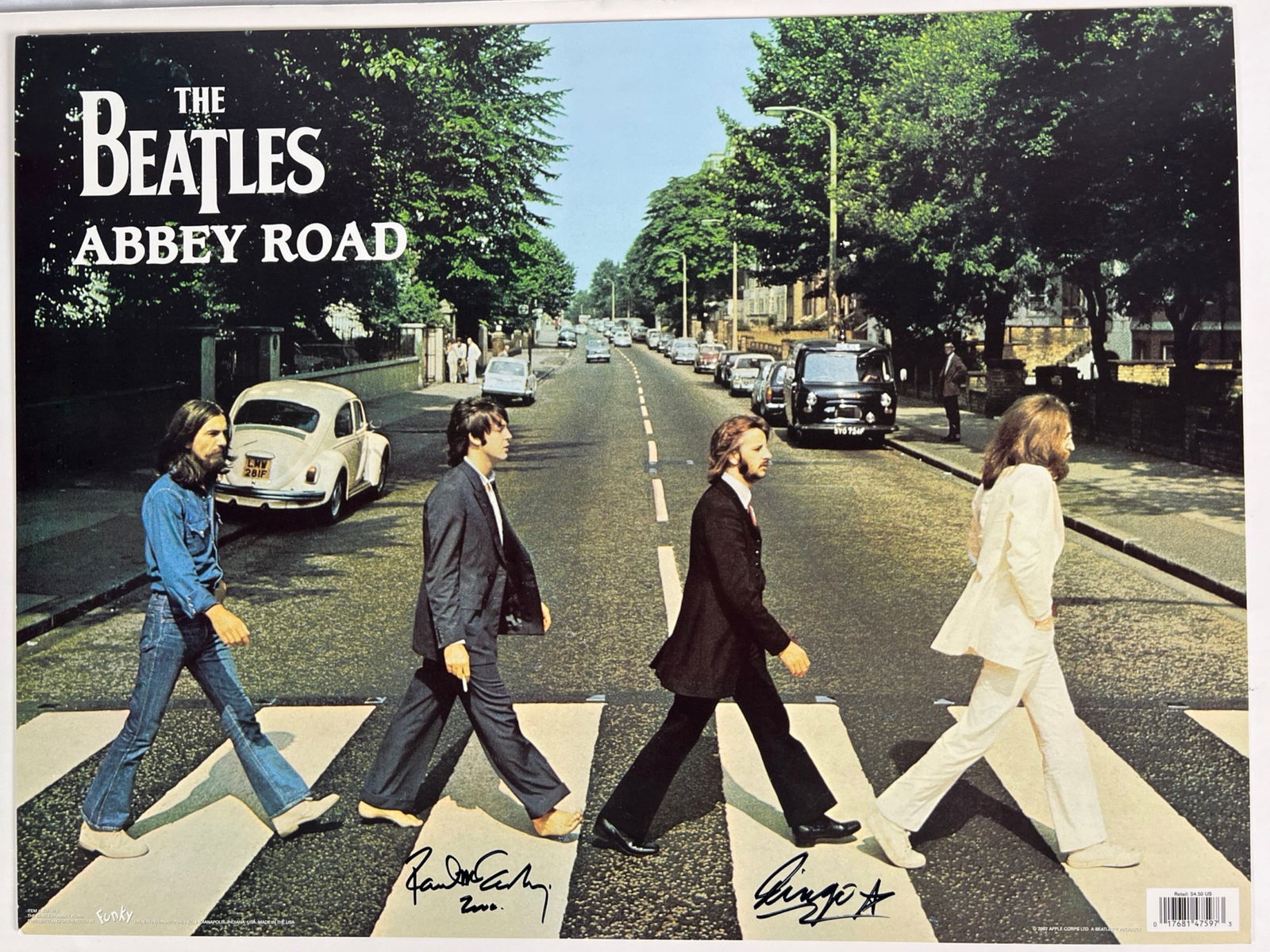 Beatles Abbey Road Poster Signed By Mccartney & S