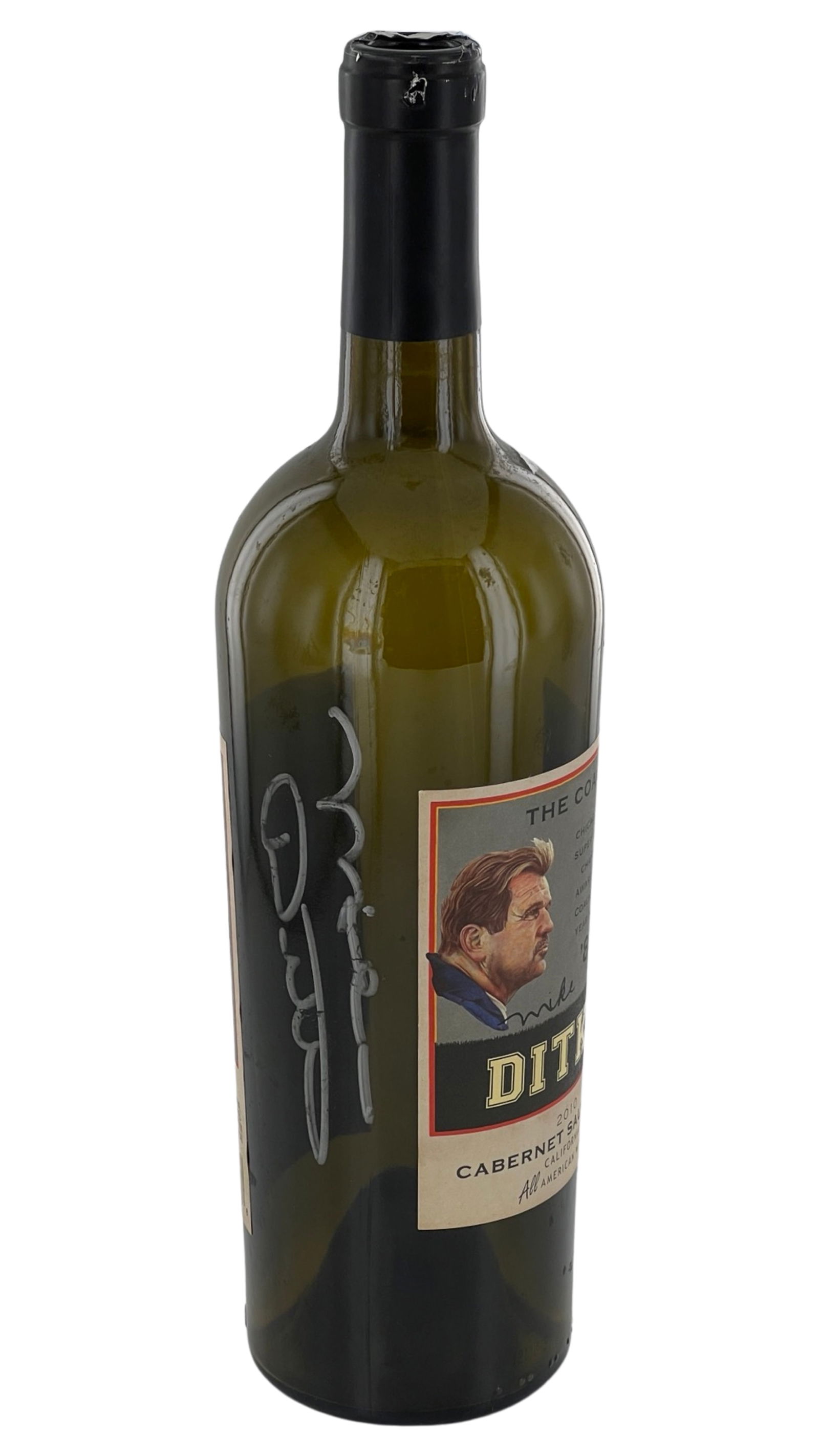 Mike Ditka Hand Signed Wine Bottle: Mike Ditka "The Coach" Hand Signed 2010 Cabernet Sauvignon Wine Bottle.Bottleis empty. PLEASE READ BEFORE BIDDING: Esquis Auctions does not have specialists on signatures and cannot guarantee authenti