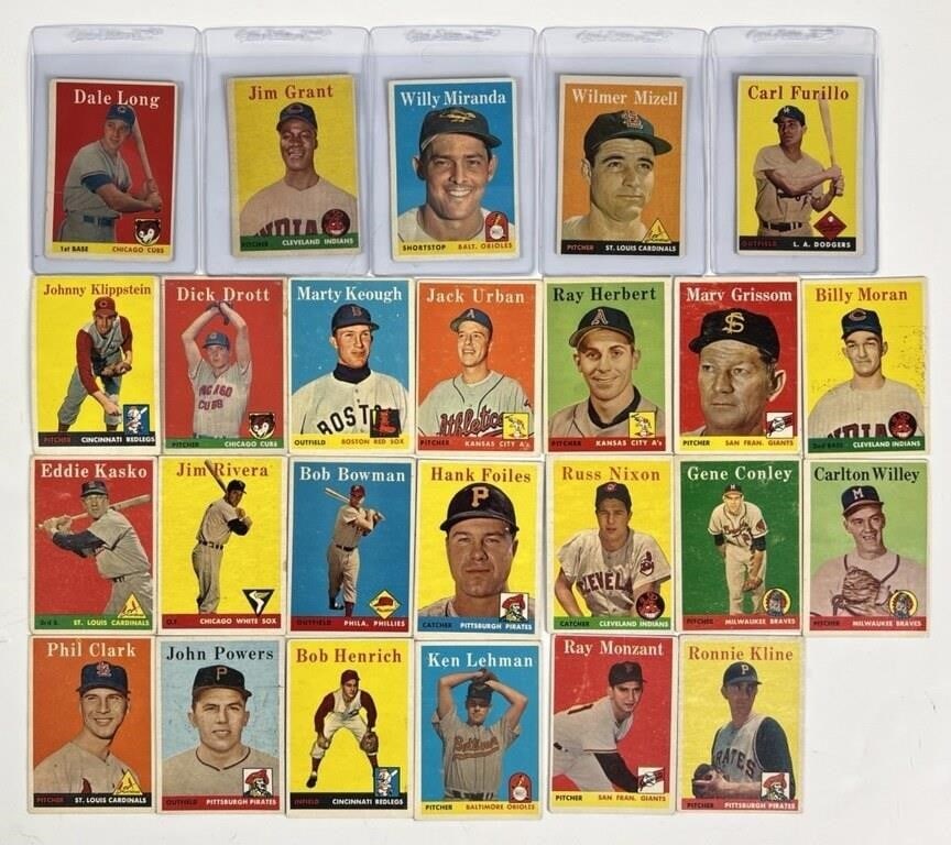 1958 Topps Baseball Cards with Stars (1 of 3)