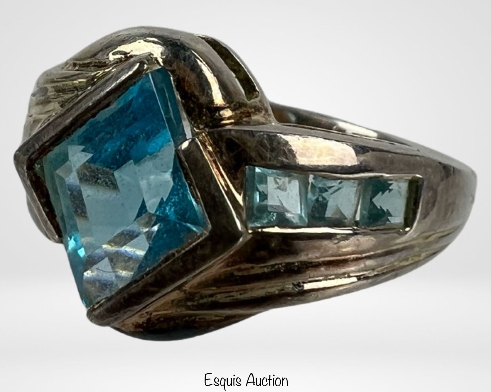 Lady's Sterling Silver Blue Topaz Ring (1 of 6)