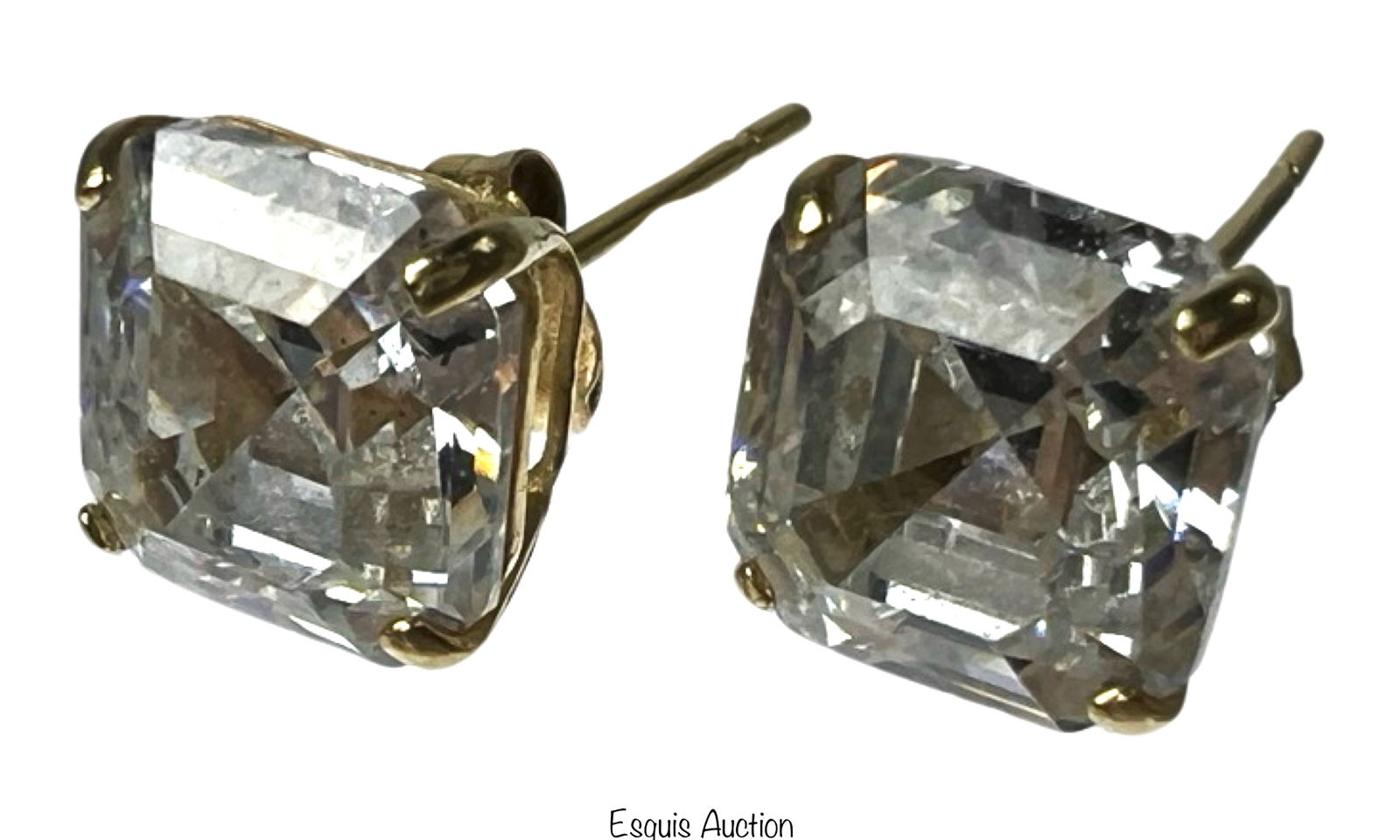 14k Gold Stud Earrings with Large Stone (1 of 4)