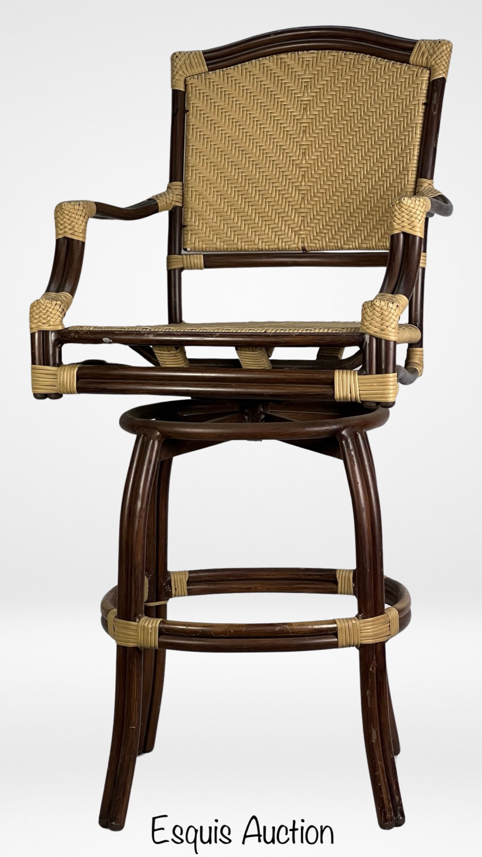 Vintage Swivel Butler Rattan Bar Stool (1 of 6)