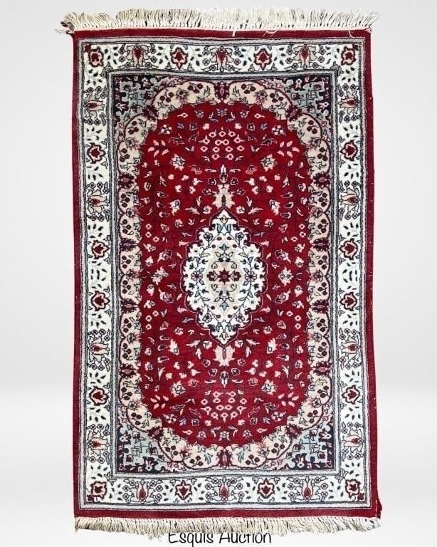 Tabriz Hand-Knotted Pakistan All Wool Pile Rug: Elevate your interior decor with this stunning Tabriz hand-knotted rug, crafted in Pakistan with an all-wool pile. Measuring 2.5ft x 4ft, this rug is an exquisite addition to any room. The intricate p