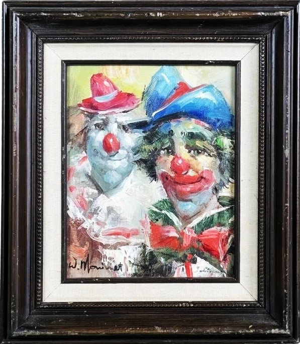William Moninet- Smiling Clowns Oil Painting (1 of 3)