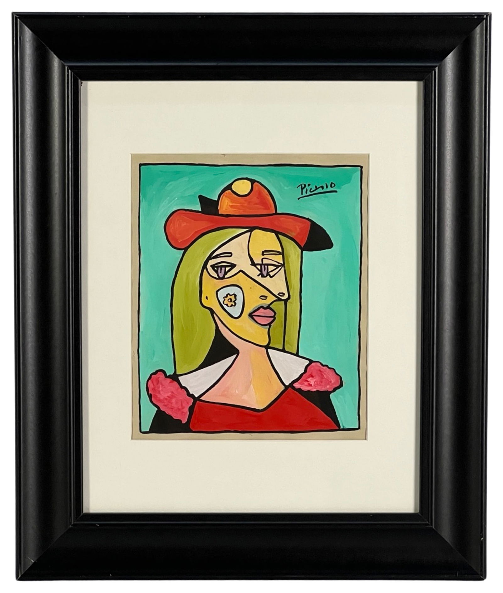 Pablo Picasso (in style) Cubist Portrait Painting (1 of 3)