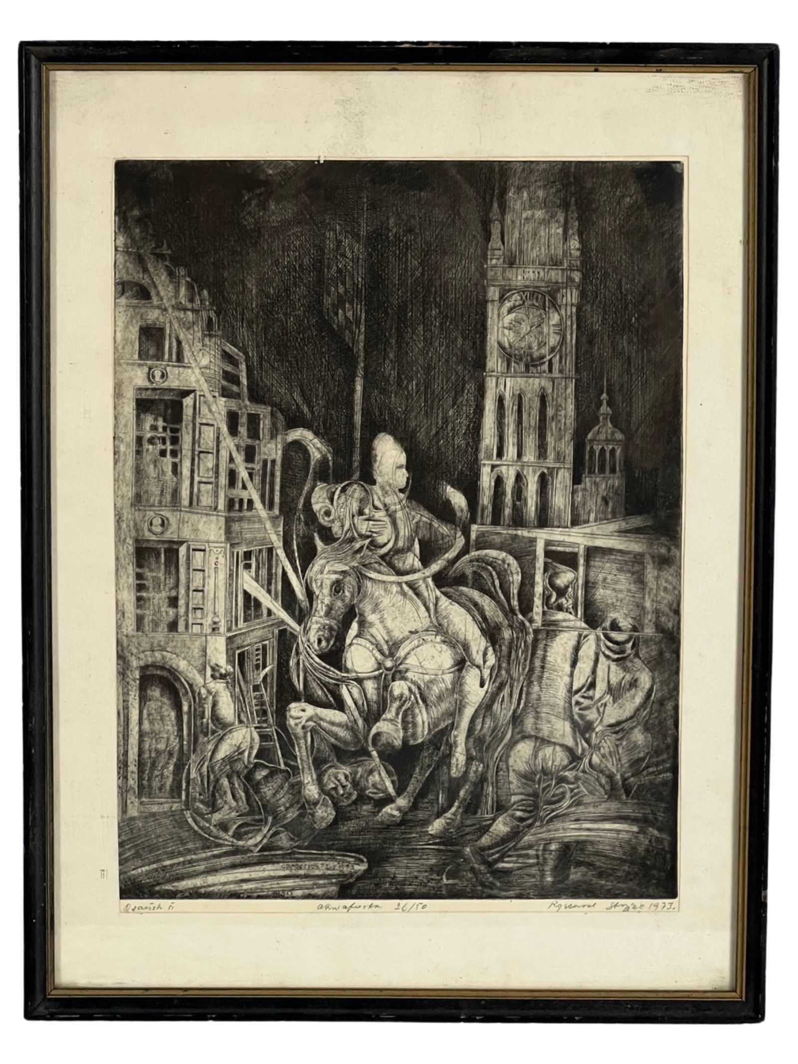 1973 Limited Edition Surrealistic Polish Etching (1 of 3)