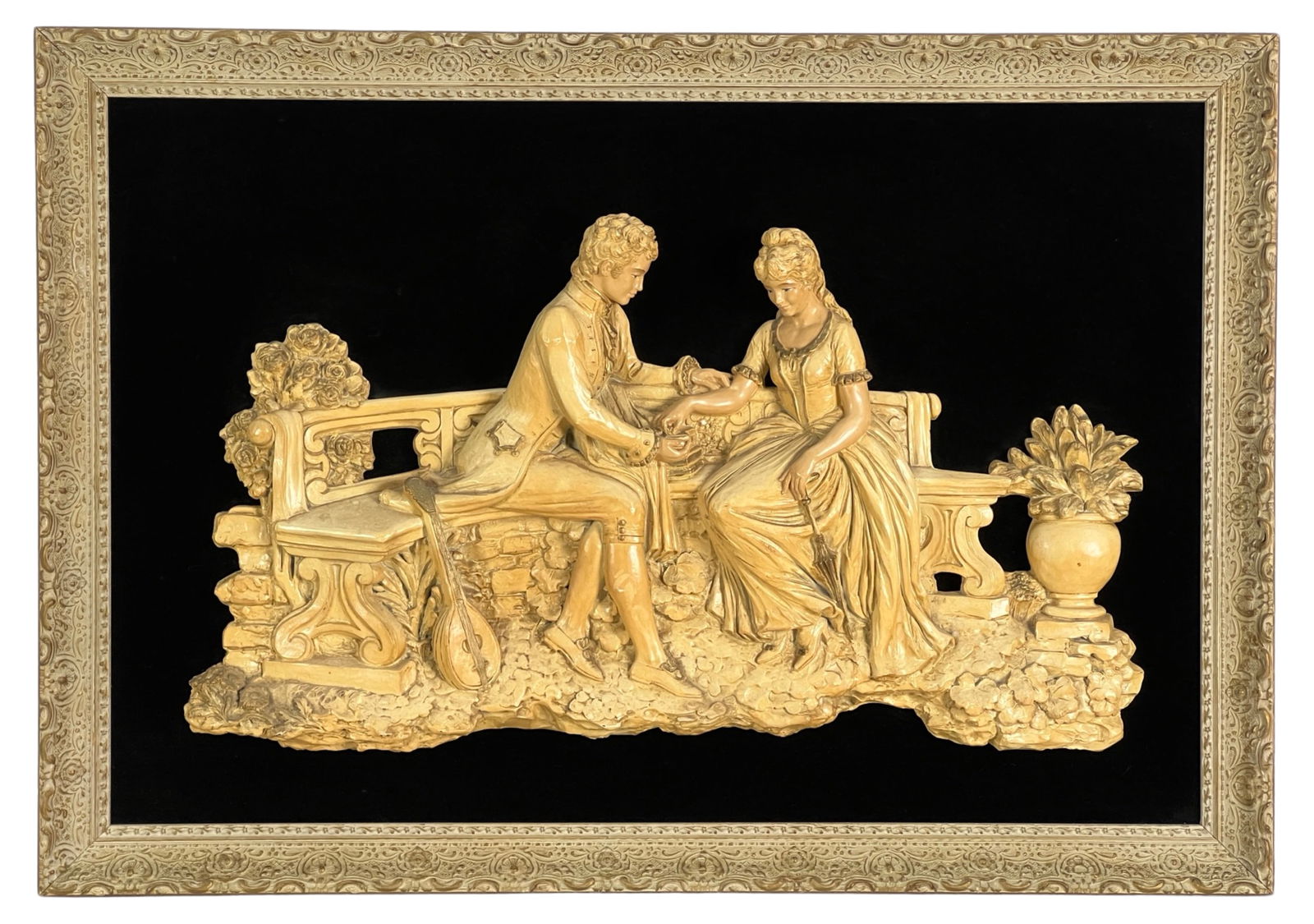 Bass Relief Wall Art - Colonial Romantic Couple (1 of 4)