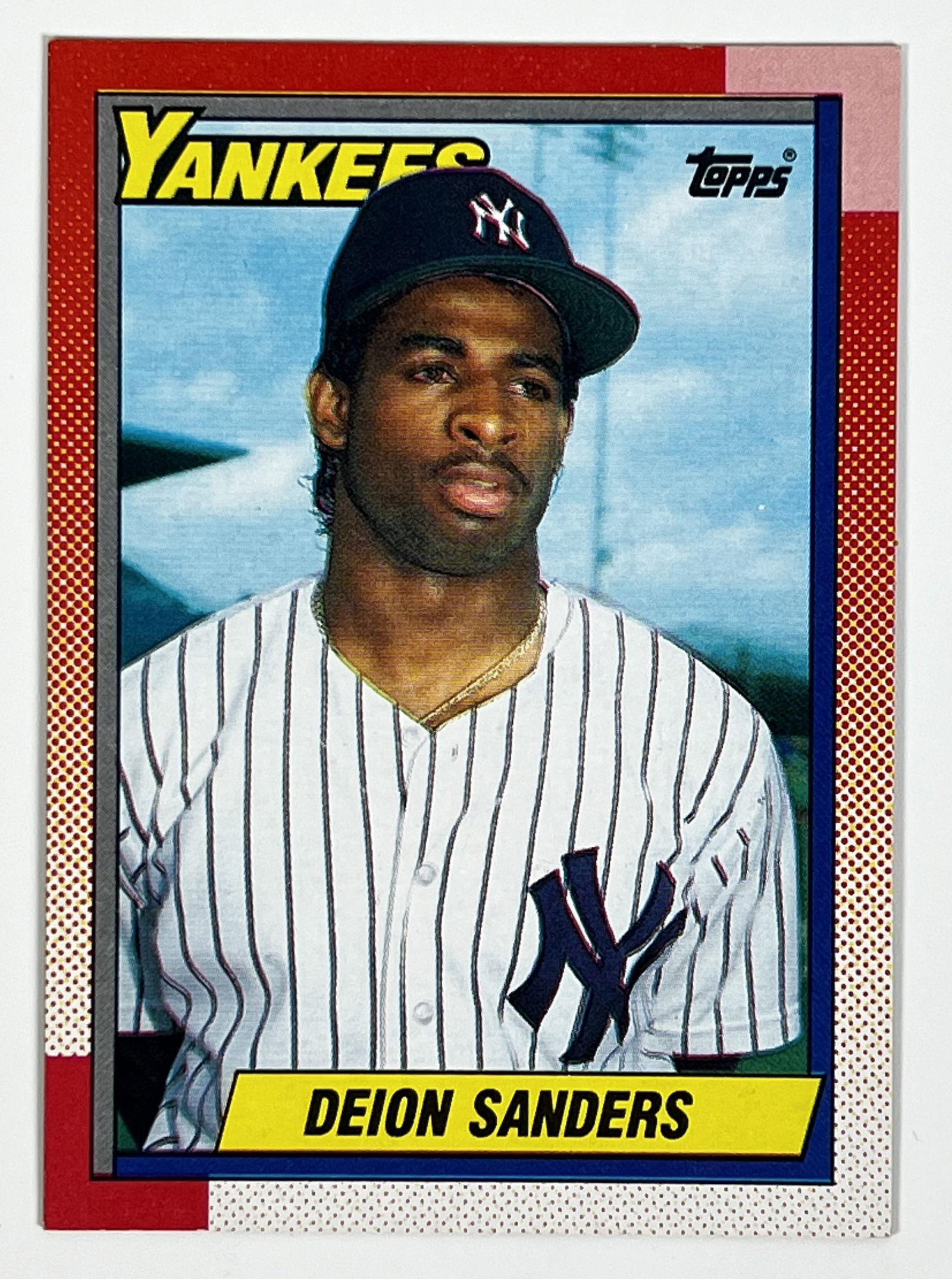 1990 Topps Deion Sanders RC Error Baseball Card (1 of 2)