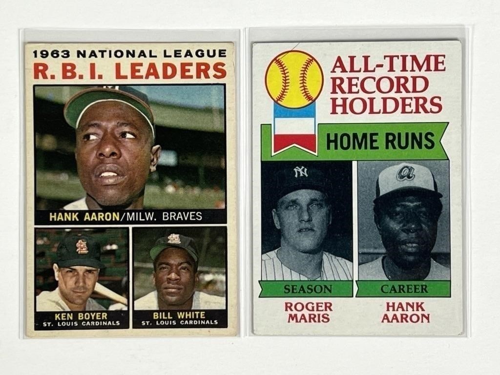 1964 & 1979 Topps Hank Aaron R.B.I. Leader Cards (1 of 4)