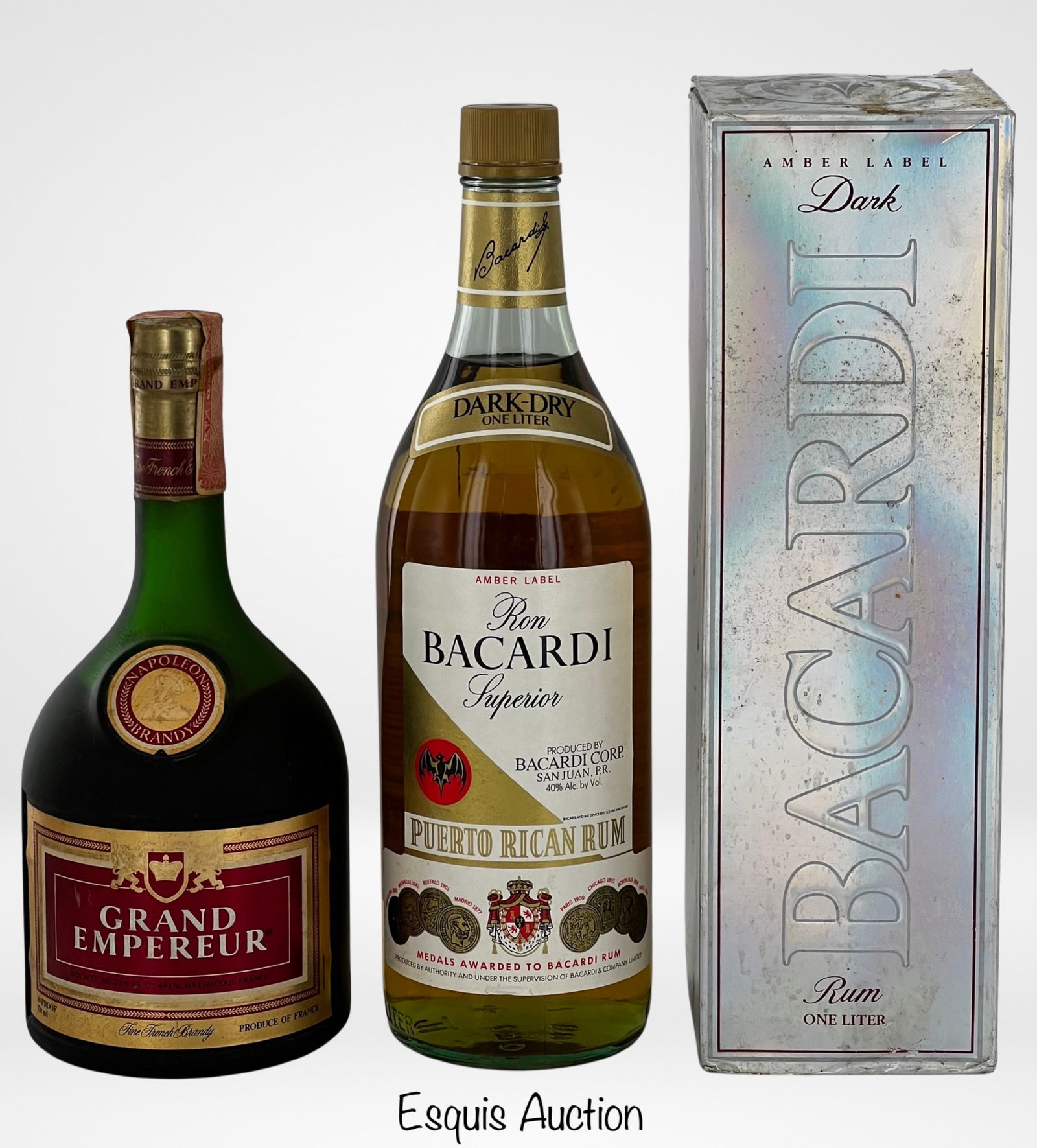 Grand Empereur Napoleon Brandy & Bacardi Bottles (1 of 7)