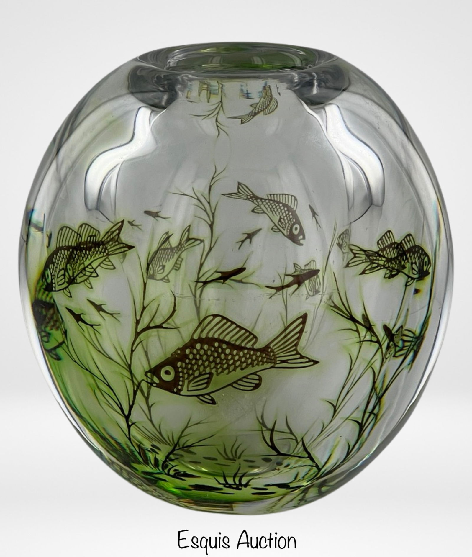 Orrefors Graal Round Fish Vase by Edward Hald (1 of 6)