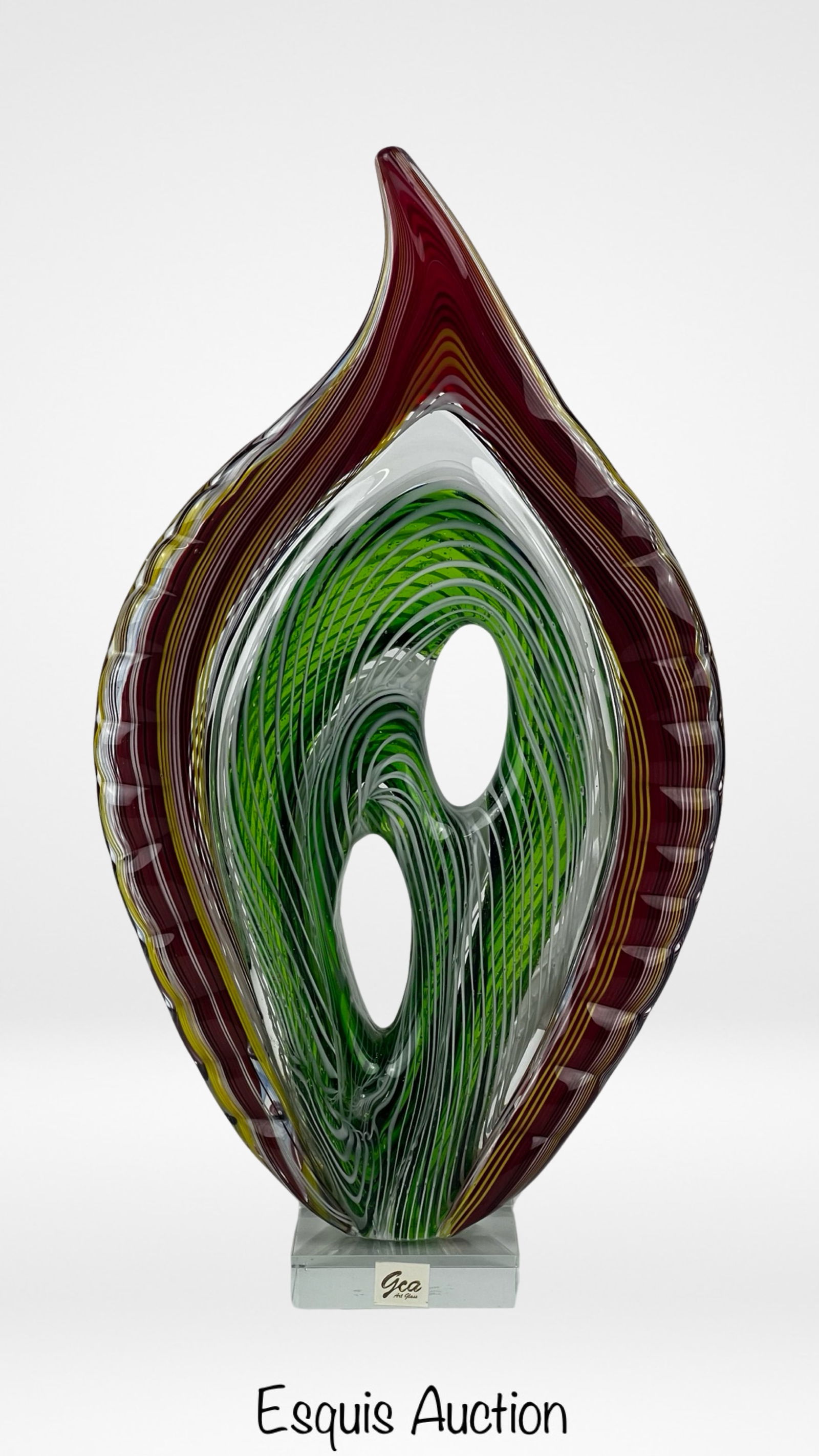 Modernist Colorful Art Glass Free Form Sculpture (1 of 5)