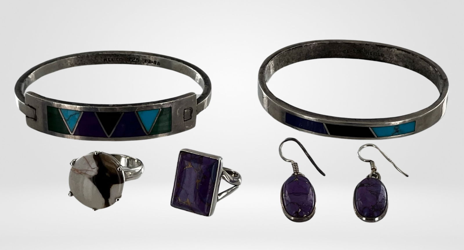 Sterling Silver Jewelry- Purple Turqoise, Inlay Br (1 of 8)