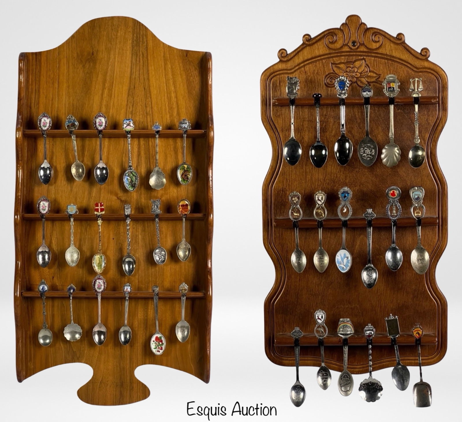 Collection of Souvenir Spoons with Wooden Racks (1 of 1)