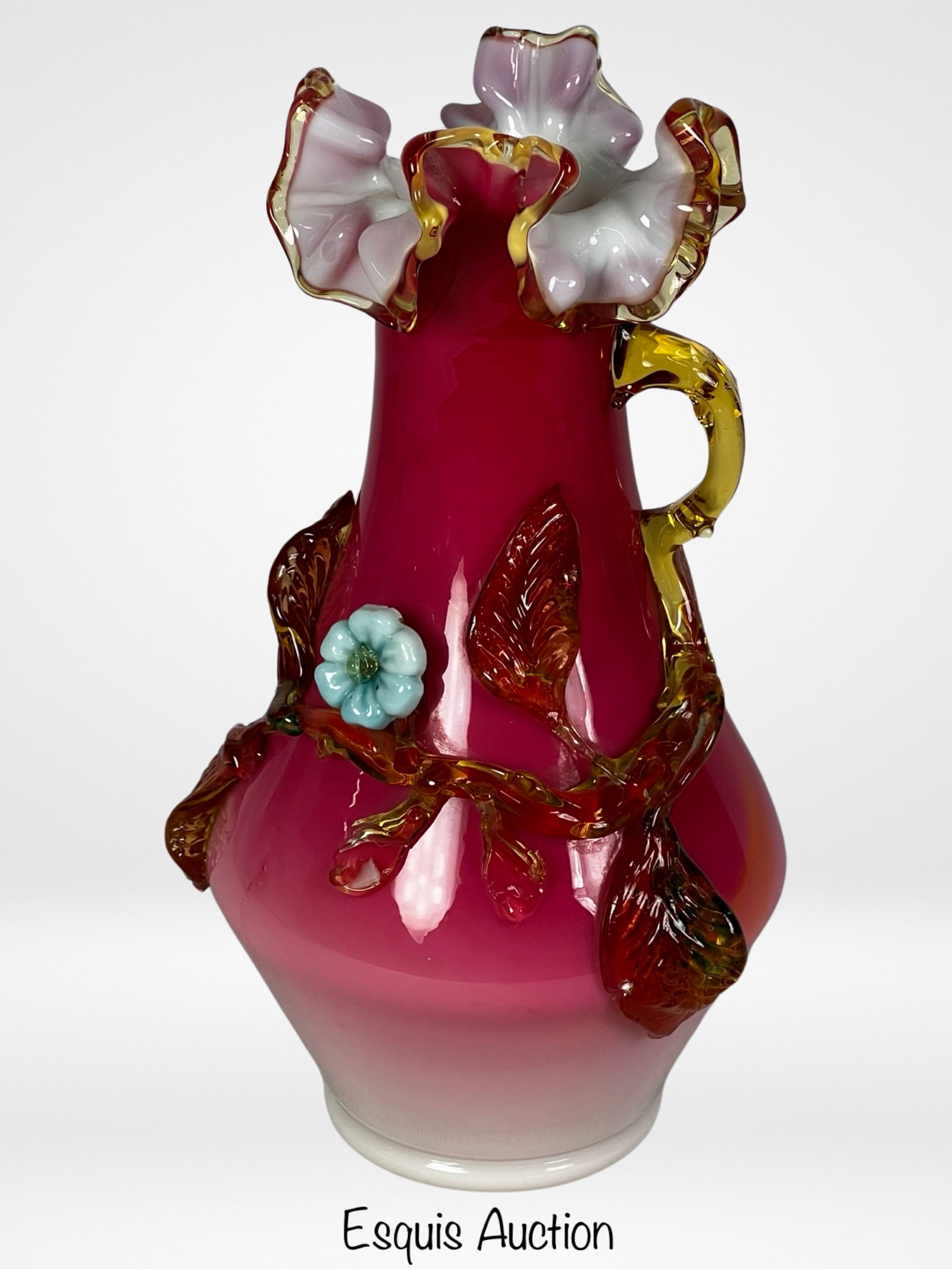 Stevens & Williams Hand Blown Custard Glass Vase (1 of 5)