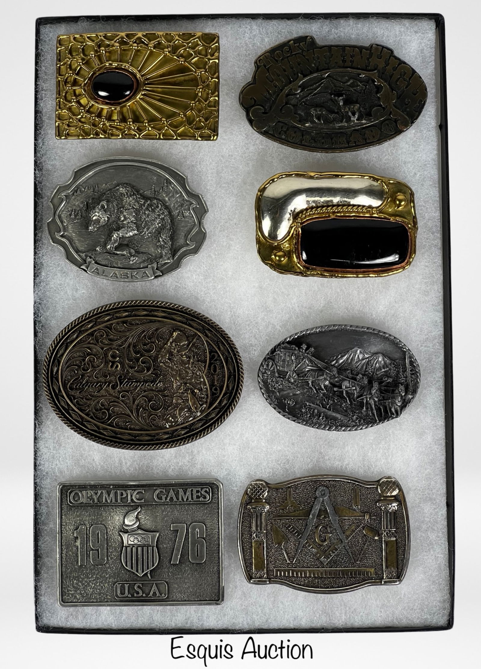 Lot of  Vintage Belt Buckles- Masonic, Brutalist (1 of 4)