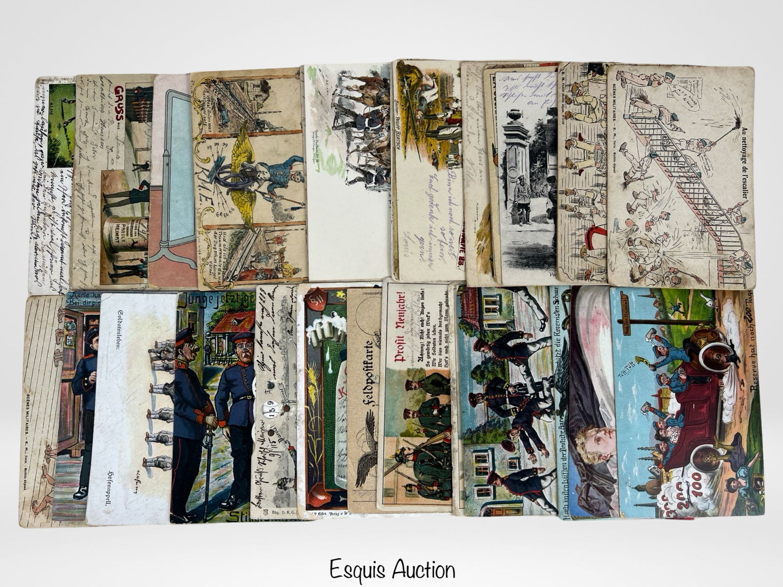 WWI German & French Military Humor Postcards (1 of 9)