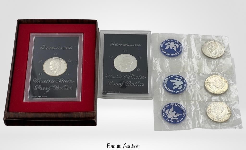 Eisenhower Proof & Mint Silver Dollar Coins (1 of 8)