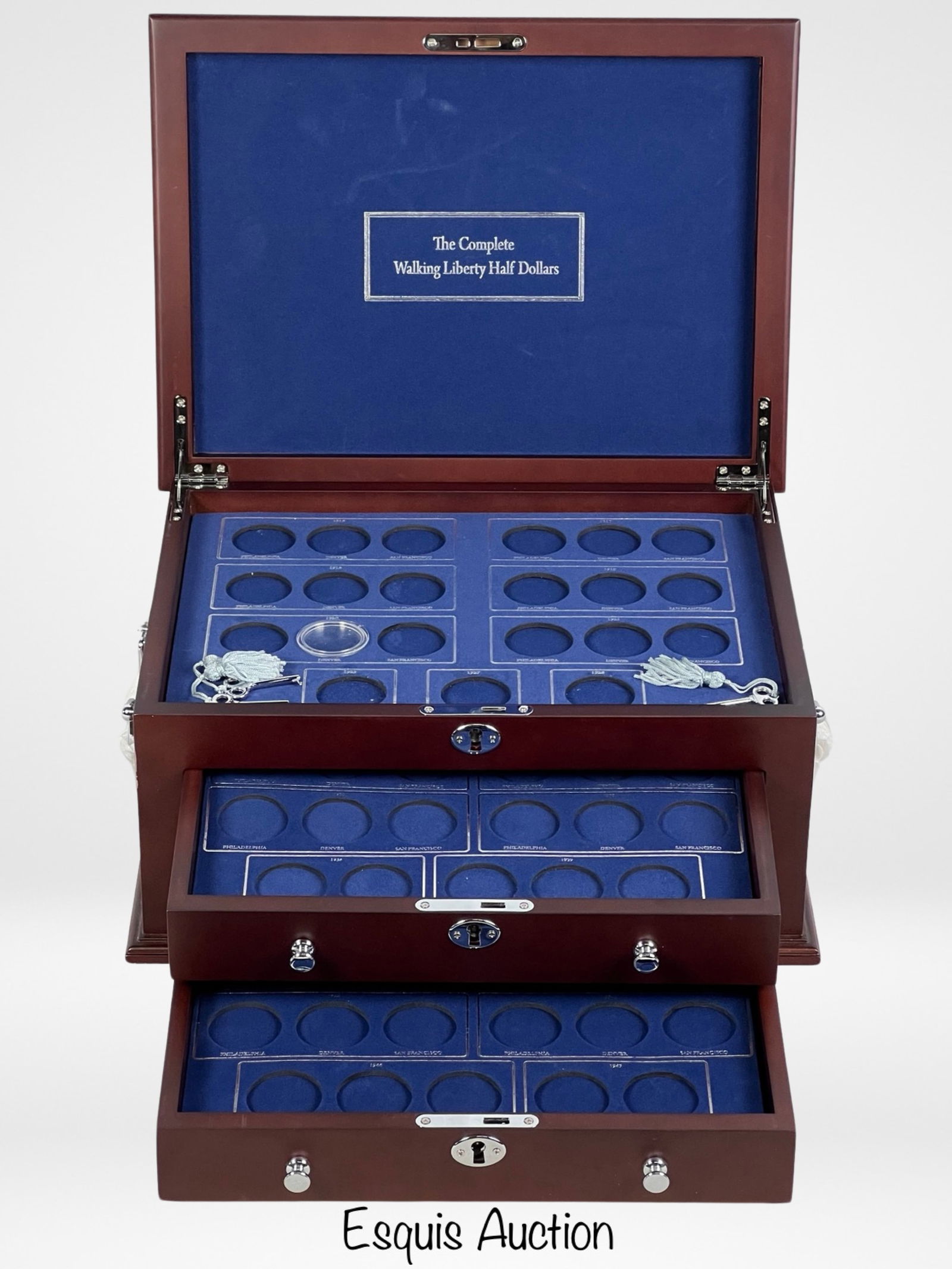 Complete Walking Liberty Half Dollar Wooden Chest (1 of 7)