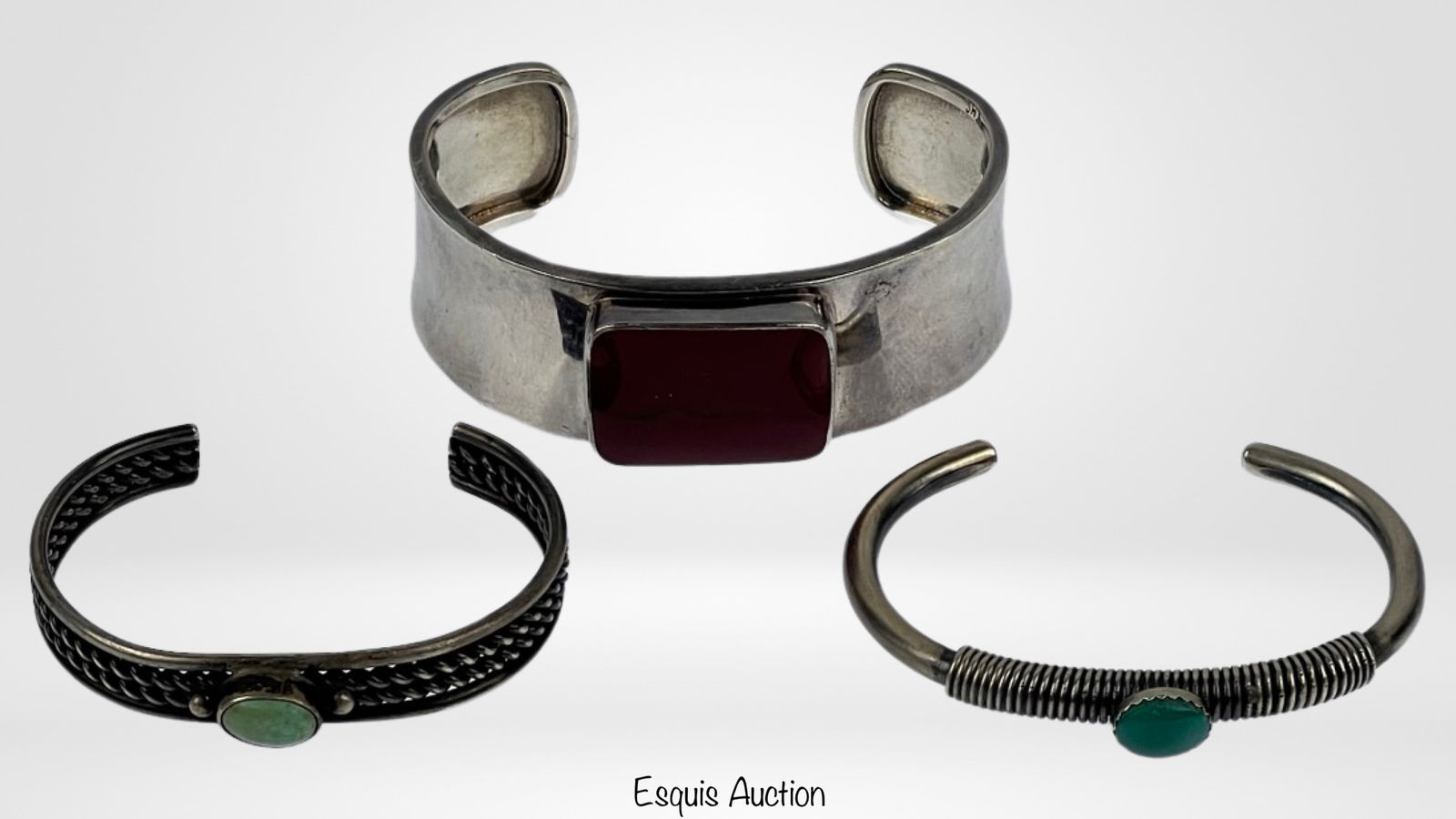 Lot of Vintage Sterling Silver Cuff Bracelets (1 of 5)