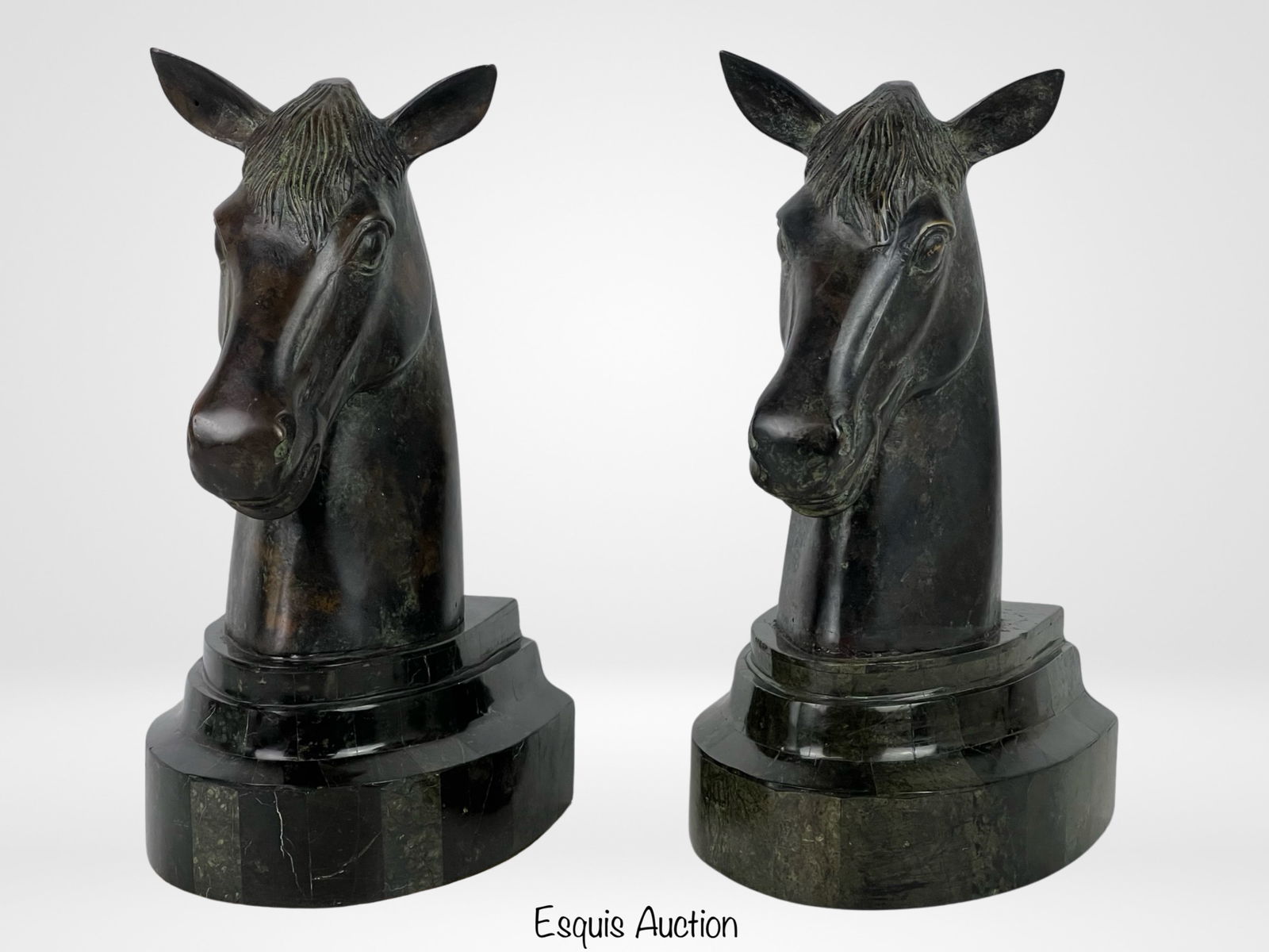 Maitland Smith Bronze Horse Head Bookends (1 of 6)