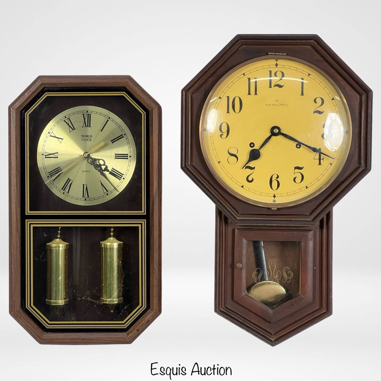 Hamilton Lancaster Wood Wall Clock & World Clock (1 of 5)