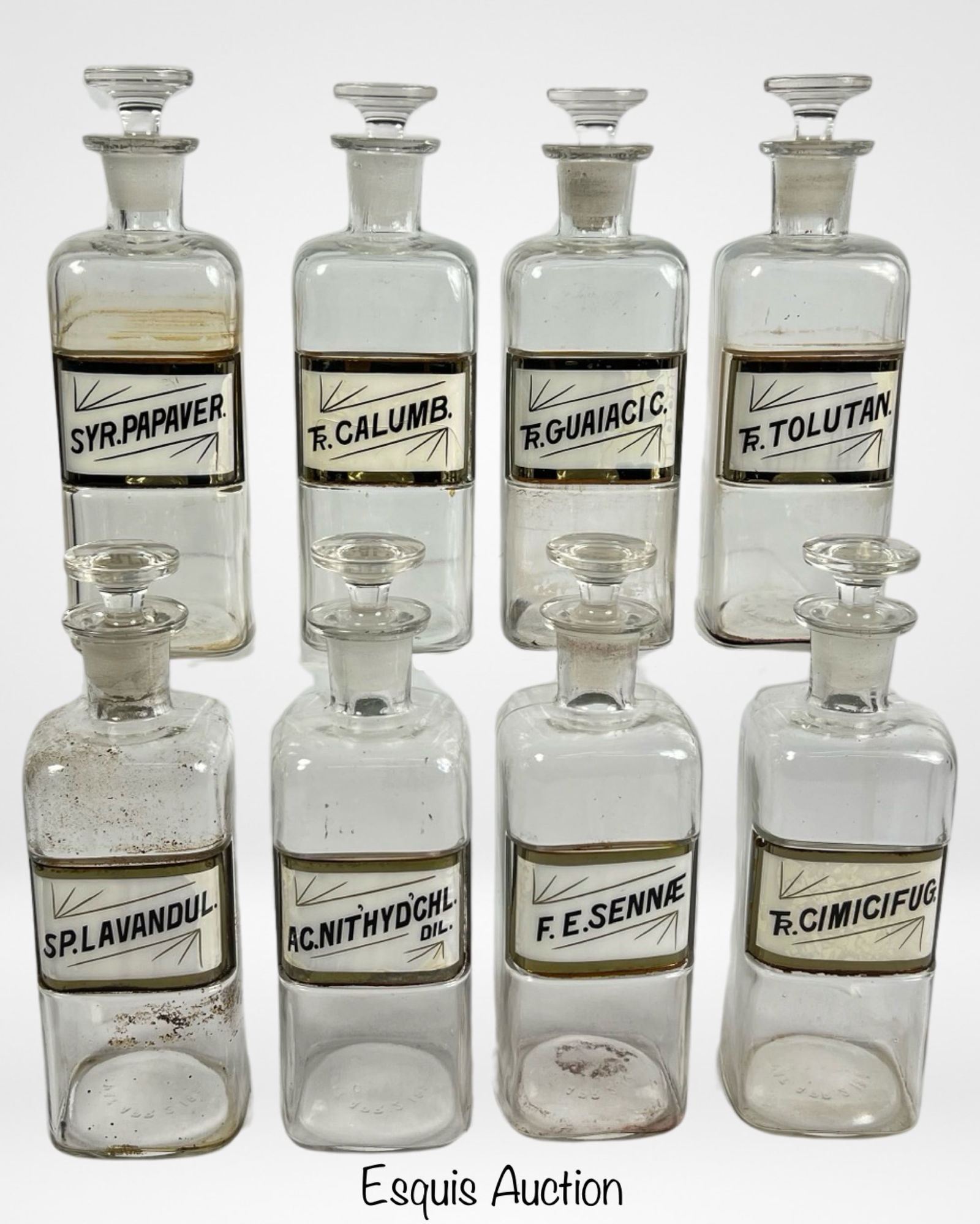 Antique Pharmacy Apothecary Bottles Set (1 of 2)