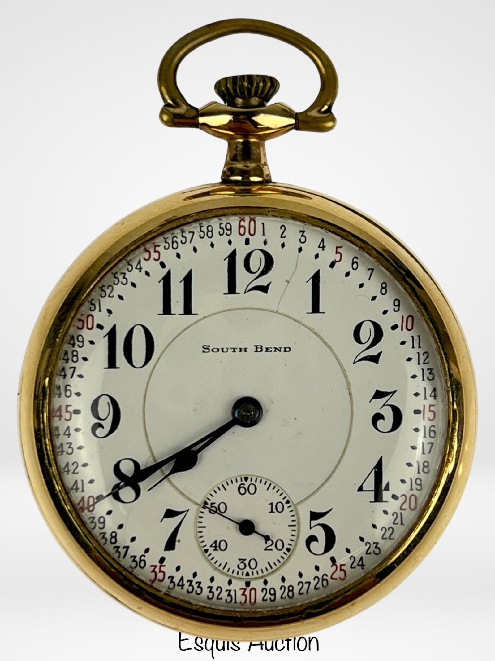 Antique South Bend 21 Jewels Pocket Watch: Antique South Bend 21 Jewels Pocket Watch in Gold Filled Case. Good overall condition, not working.