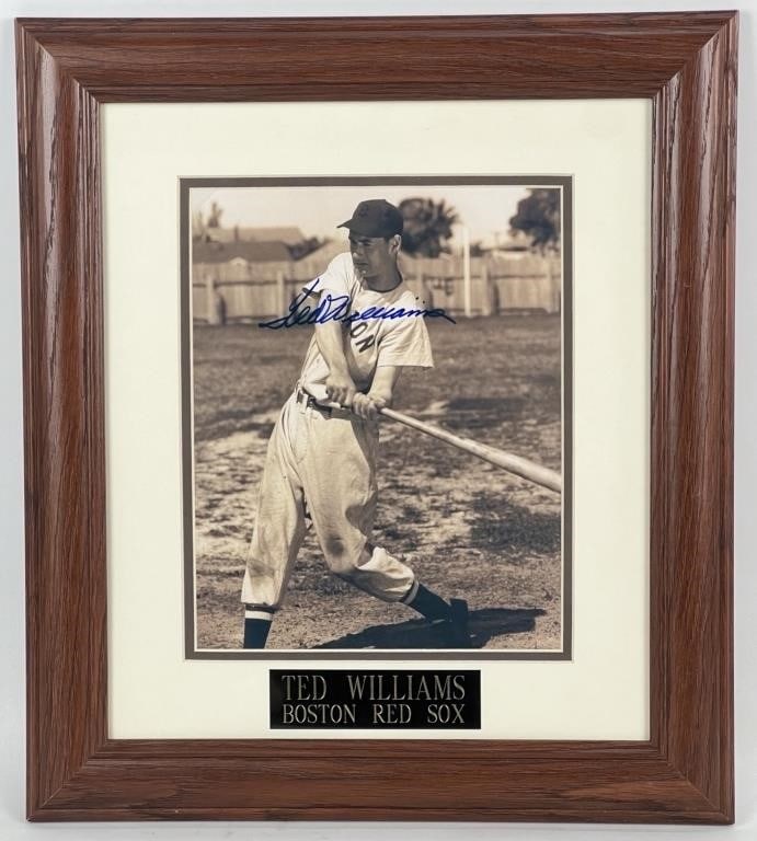 Ted Williams Autographed & Custom Framed Photo (1 of 4)