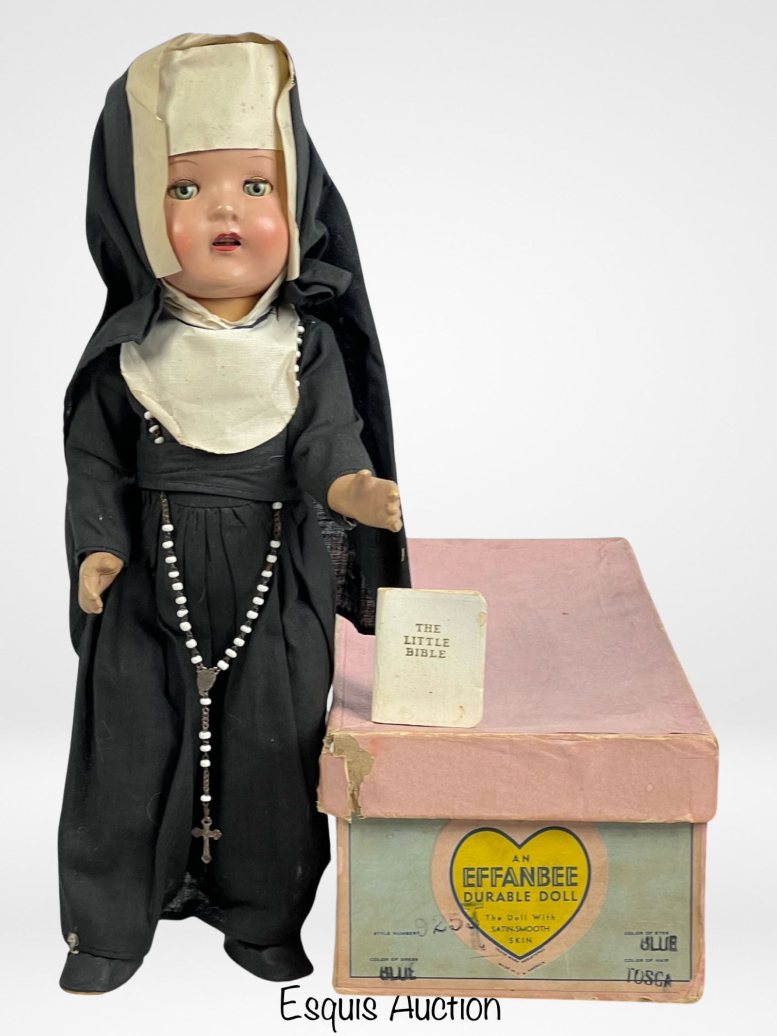 1930's 15" Composition Nun Doll with Bible (1 of 2)