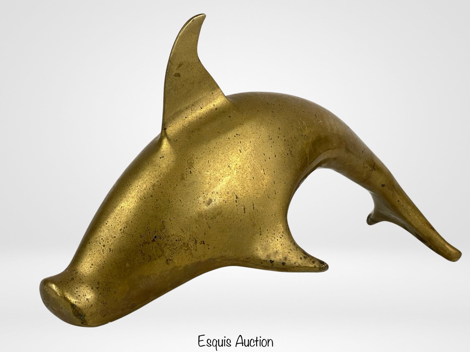 Large Vintage Brass Dolphin Sculpture/Figurine (1 of 4)