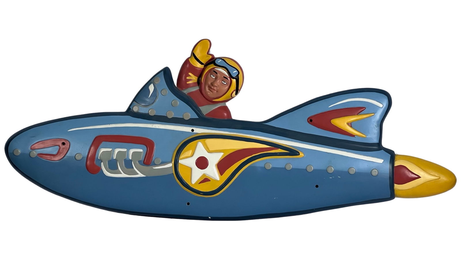 Large 60" Kids Rocket Bas Relief Wall Sculpture (1 of 3)