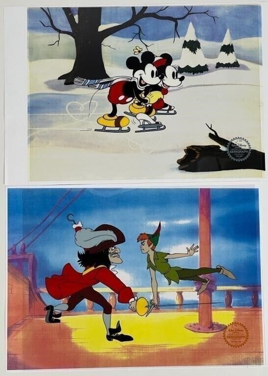 Disney "Peter Pen & "Mickey Mouse" LE Sericels (1 of 8)